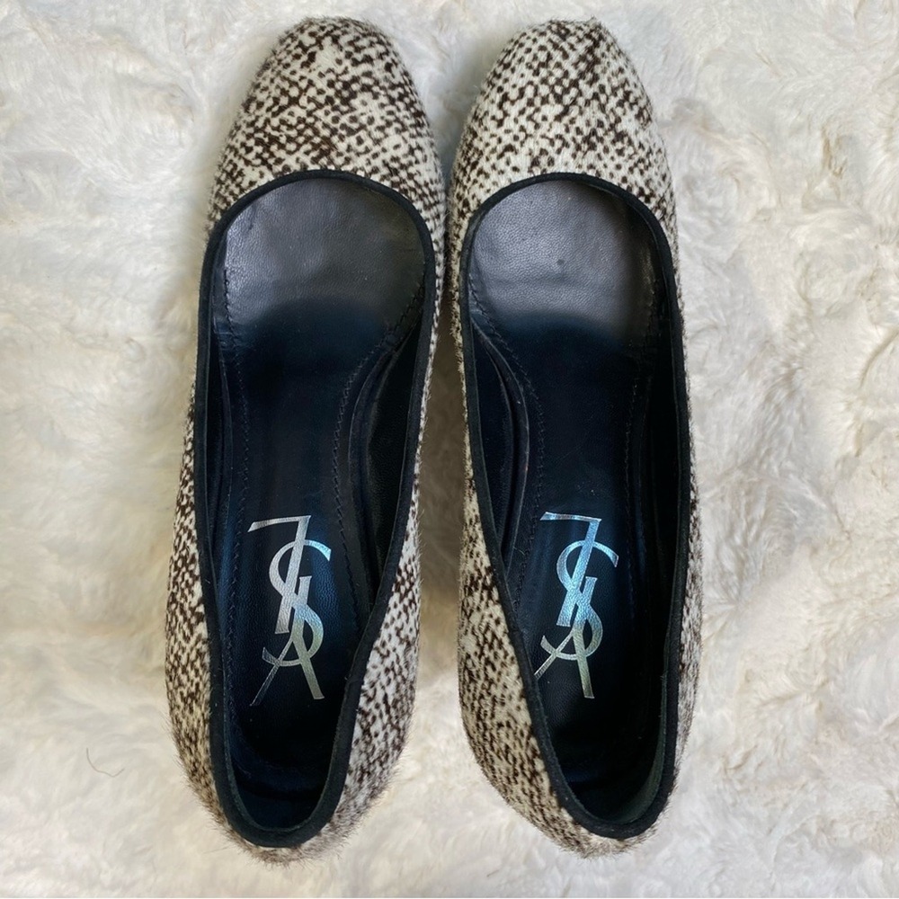 Yves Saint Laurent Tribtoo‎ 105 Ponyhair Platform Pumps Mules Heels Size 37 - Picture 8 of 16